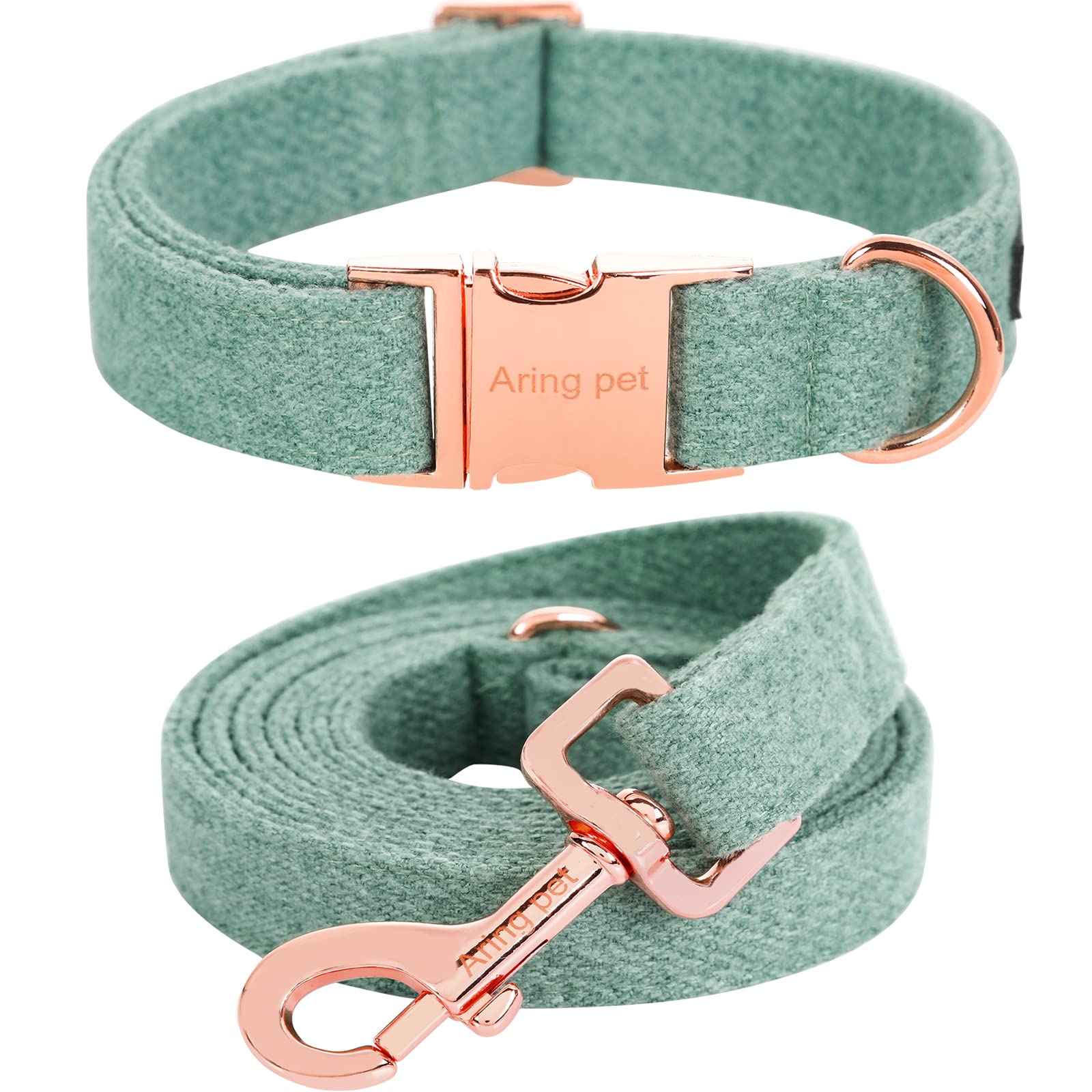 ARING PET Dog Collar and Leash-Cute Dog Collar Set Adjustable Cotton Boy Dog Collars with Leash Pet Collars with Metal Buckle